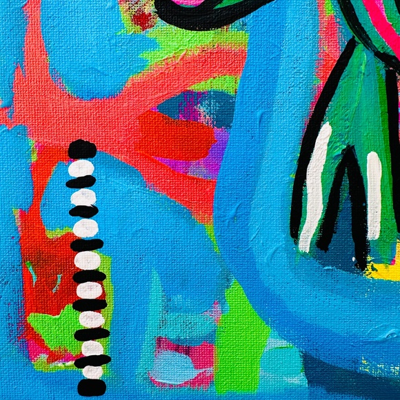 Original Painting Modern Abstract Collectible Flowers 12" x 12" Canvas Panel - Picture 6 of 8